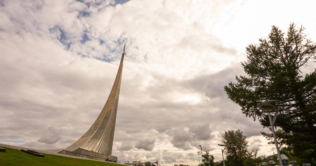 Monument to the Conquerors of Space in Moscow, Russia.のeditorial素材