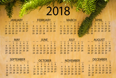 2018 Calendar of the yearの写真素材