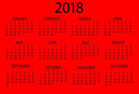 2018 Calendar of the yearの写真素材