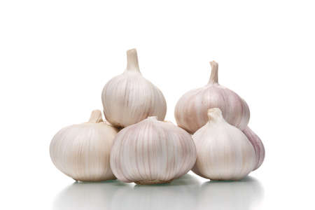 pile of garlicsの写真素材