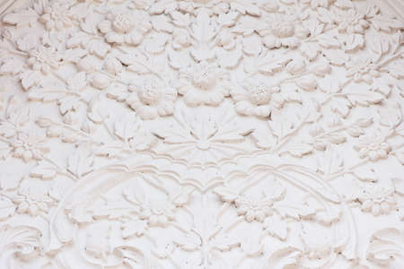 asian style white stucco patternの写真素材