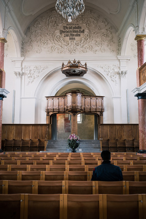 Interior of St.Peter Church ,Zurich ,Switzerlandのeditorial素材