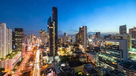 View of Business District of Bangkok ,Thailandの写真素材