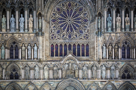 Morning at Nidaros Cathedral located at Trondheim ,Norwayの写真素材