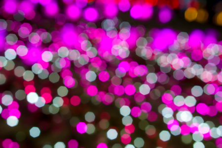 Blurred and bokeh of purple lightings pattern background.