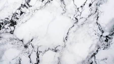 This elegant white marble background features stunning black veins, perfect for luxury design projects. Ideal for interiors, architecture, or decorative use.の素材