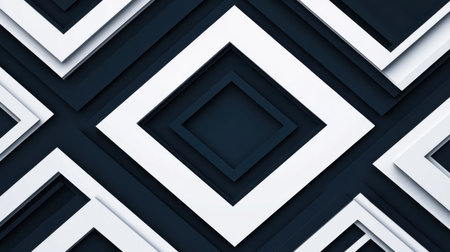 A captivating modern abstract design featuring layered geometric shapes in dark and white tones. Ideal for creative projects and backgrounds.の素材