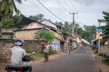 SRI LANKA. BERUWELA - August 15, 2015. Port. The Street near the Fishing Port.のeditorial素材