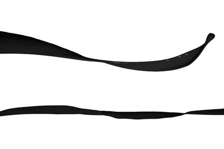 Black paint splash isolated on white background.の写真素材