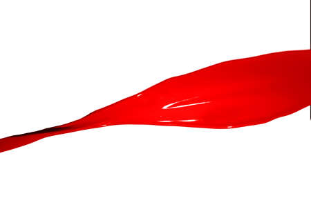 Red paint splash isolated on white background.の写真素材