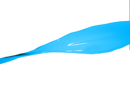 Blue paint splash isolated on white background.の写真素材
