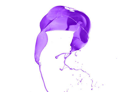 Purple paint splash isolated on white background.の写真素材