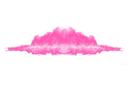 Pink powder explosion on white background. Halloween background.の写真素材