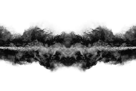 particles of charcoal on white background,abstract powder splatted on white background,Freeze motion...