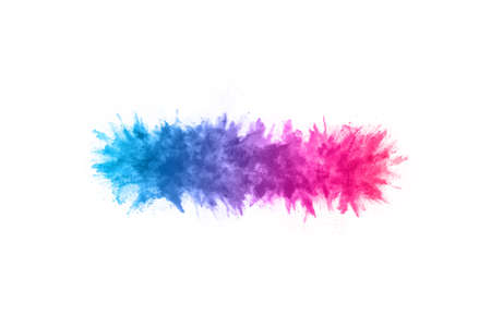 abstract powder splatted background. Colorful powder explosion on white background. Colored cloud....