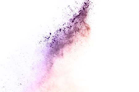 Abstract powder splatted background. Colorful powder explosion on white background. Colored cloud....
