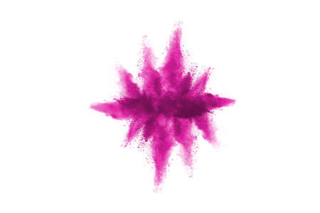 Abstract pink powder splatted background,Freeze motion of color powder exploding/throwing color...