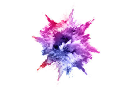 abstract powder splatted background. Colorful powder explosion on white background. Colored cloud. Colorful dust explode. Paint Holi.の写真素材