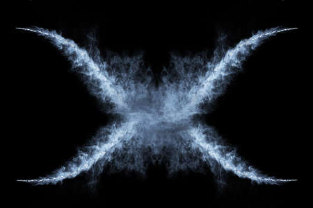 White powder explosion on black background. Colored cloud. Colorful dust explode. Paint Holi.の写真素材