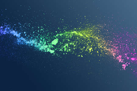 abstract colored dust explosion on a blue background