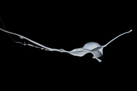 Splash of milk on a black background. 3d rendering.の写真素材