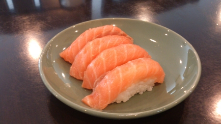 salmon sashimiの写真素材