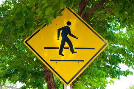 sign which indicate you can cross the road hereの写真素材