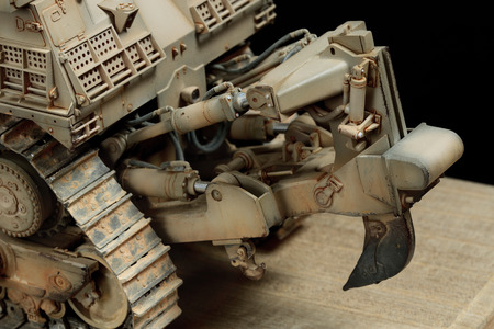 This photo is a scale model of an armored bulldozer, This bulldozer is equipped by USMC during the operation in Iraq 2003.のeditorial素材