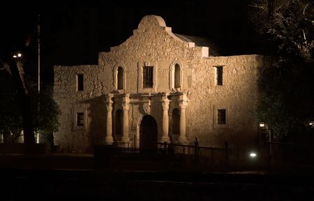 The Alamo mission in San Antonio, Texas, historic landmark of the Texas Revolutionの写真素材