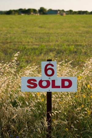 Field marked as number 6 has been sold.の写真素材