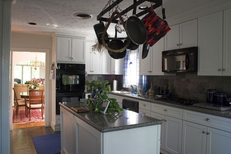 light and bright gourmet kitchenの写真素材