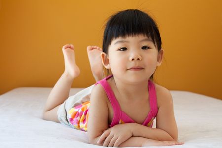 Portrait of a little Asian baby child girl