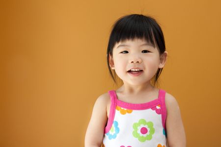 Portrait of a little Asian baby child girl