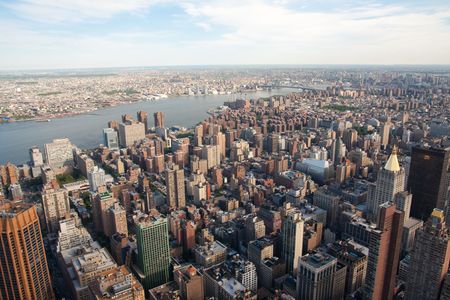 Manhattan city viewed from Empire State Building, New Yorkの写真素材
