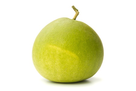 Closeup of pomelo isolated on white backgroundの写真素材