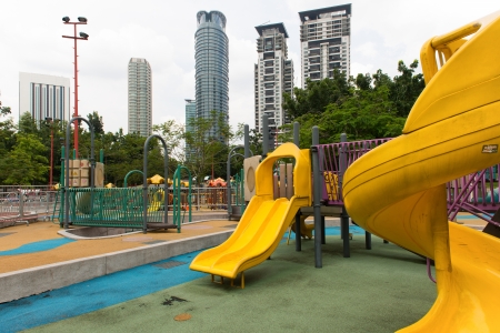 Playground in the city yard on sunny dayのeditorial素材