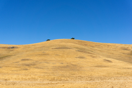 Fall view of mountain against clear blue skyの写真素材