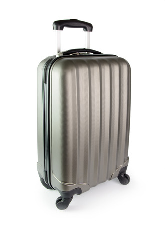 New hard shell suitcase isolated on white backgroundの写真素材