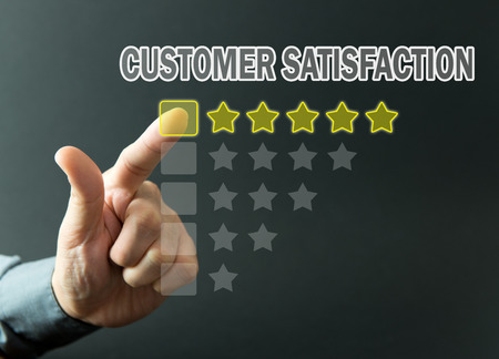 Five stars rating achieved for customer satisfaction surveyの写真素材