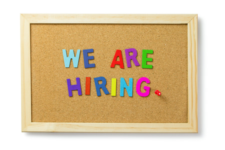 We are hiring word letters on cork notice boardの写真素材