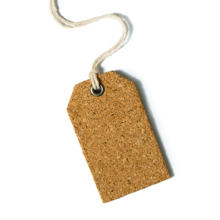 Blank price tag or gift tag on white backgroundの写真素材
