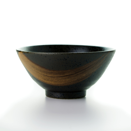 Japanese style empty bowl isolated on white backgroundの写真素材