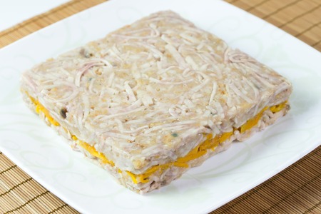 Chinese style homemade steamed yam pumpkin cakeの写真素材