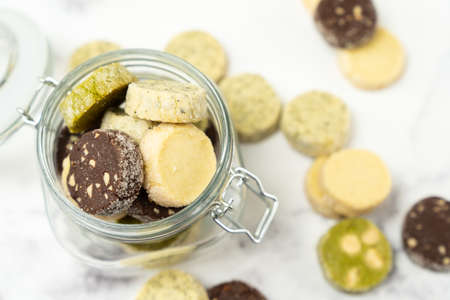 Assorted flavors french diamond cookies or diamant sable cookies