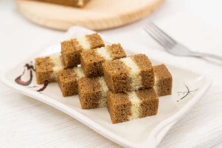 Southeast Asia three layers steamed coffee cake