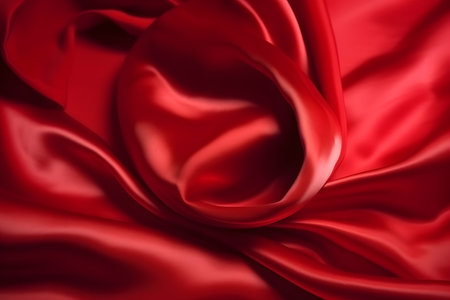 Smooth and elegant red silk satin fabric background, Generative AIの素材