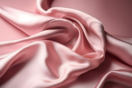 Smooth and elegant pink silk satin fabric background, Generative AIの素材