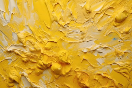 Yellow abstract acrylic knife painting, Generative AIの素材