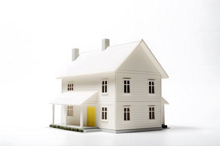 House model isolated on white for real estate conceptの素材