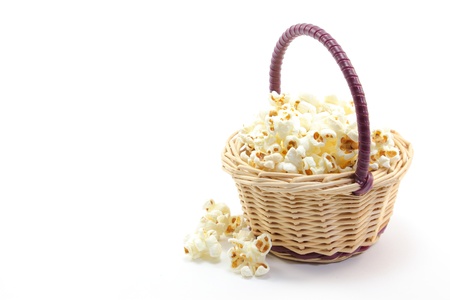 I was shooting a basket with popcorn.の写真素材